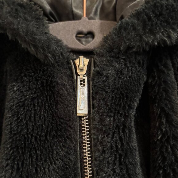 Jou Jou Girls Black Faux Fur Hooded Jacket Size Small (8) - Picture 2 of 10